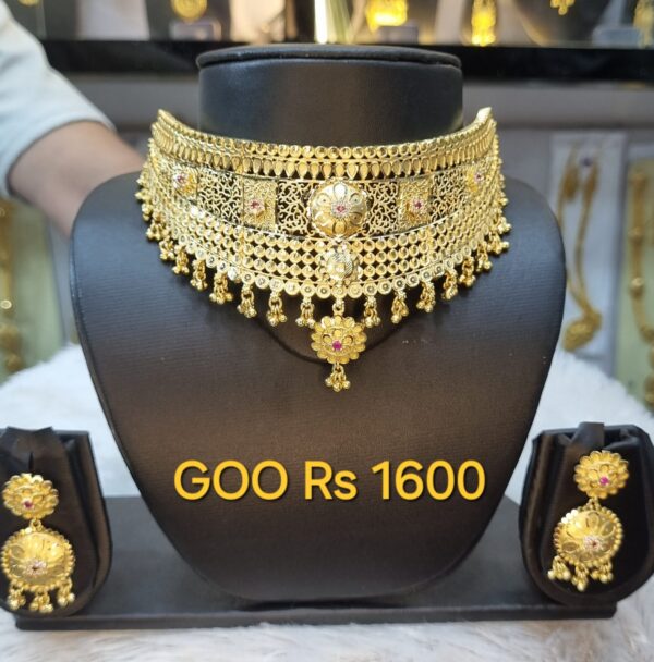 1 Gram Gold Plated Meena Style Choker