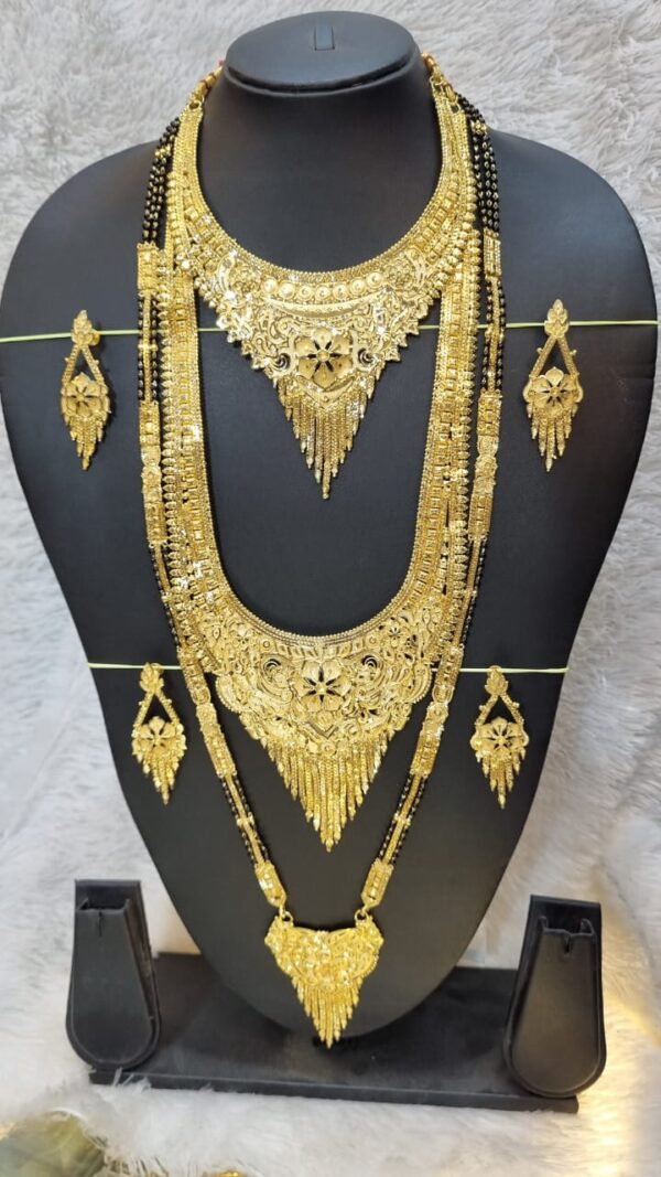 1 Gram Gold Plated Mangalsutra U Combo Set