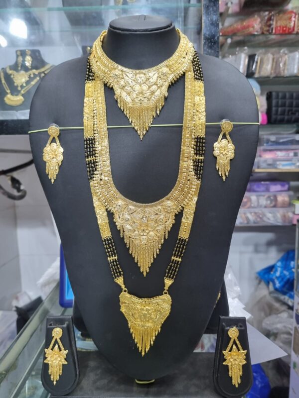 1 Gram Gold Plated Mangalsutra U Combo With Bracelet